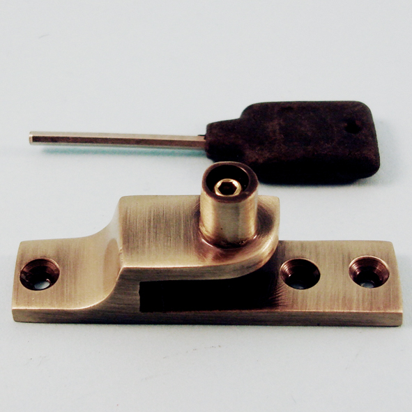 THD109N/AB • Narrow • Antique Brass • Locking Keeper For Narrow Straight Arm Sash Fasteners